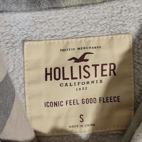 Hollister Camo Print Fleece Hoodie Sweatshirt S outdoor comfort Y2K 90's retro - Picture 4 of 6